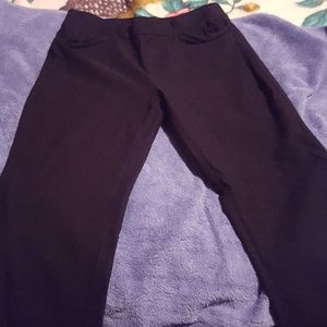 Black straight leg dress pants